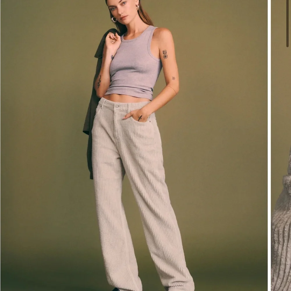 🤍 EUC Reformation Preston Baggy High Rise Straight Corduroy Pants - Size 28 - Picture 1 of 7